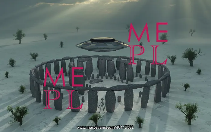 : A UFO & its alien crew visiting Stonehenge : A UFO & its alien crew visiting Stonehenge