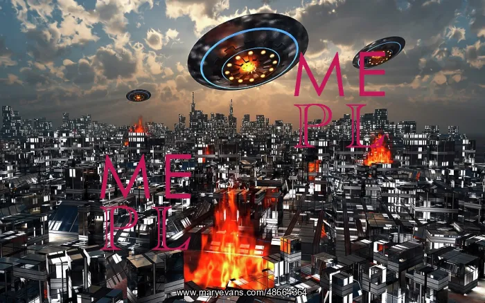 : A UFO alien invasion, as flying saucers attack : A UFO alien invasion, as flying saucers attack