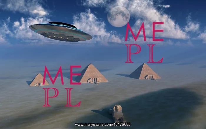  : A UFO flying over the Giza Plateau in Egypt