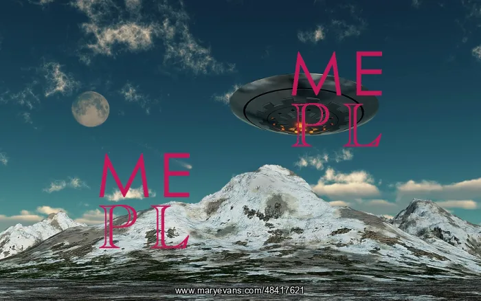 : A UFO flying over a mountain range : A UFO flying over a mountain range