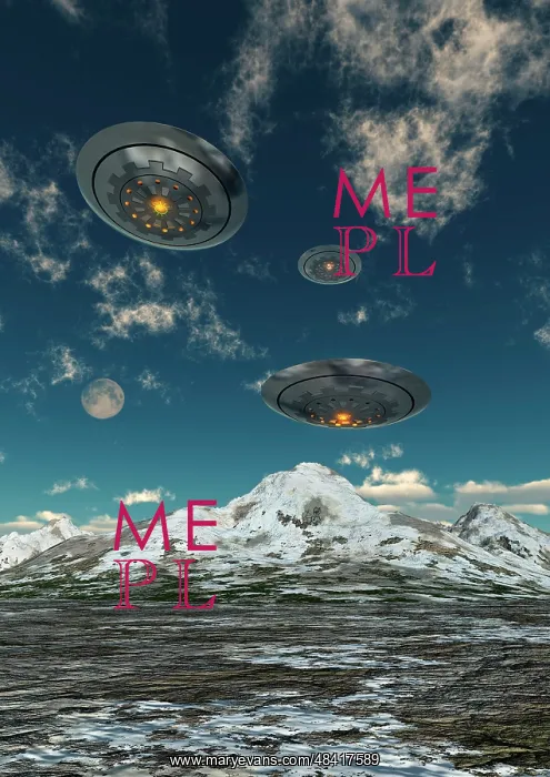 : UFO's flying over a mountain range : UFO's flying over a mountain range
