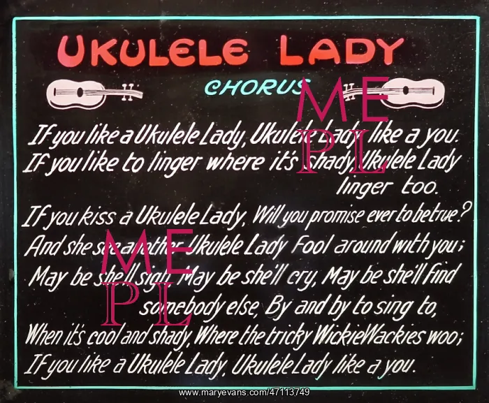 : Ukelele Lady, cinema audience sing-along : Ukelele Lady, cinema audience sing-along