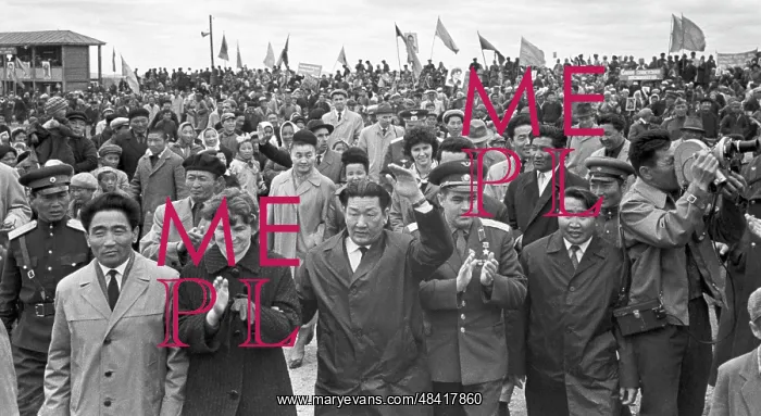 : Ulan Bator, Mongolian People's Republic. Soviet cosmonauts : Ulan Bator, Mongolian People's Republic. Soviet cosmonauts
