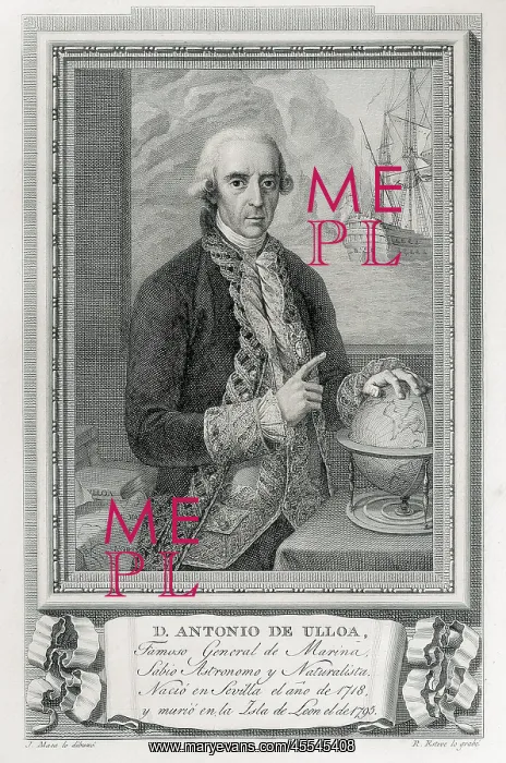  : ULLOA, Antonio de (1716-1795). Engraving