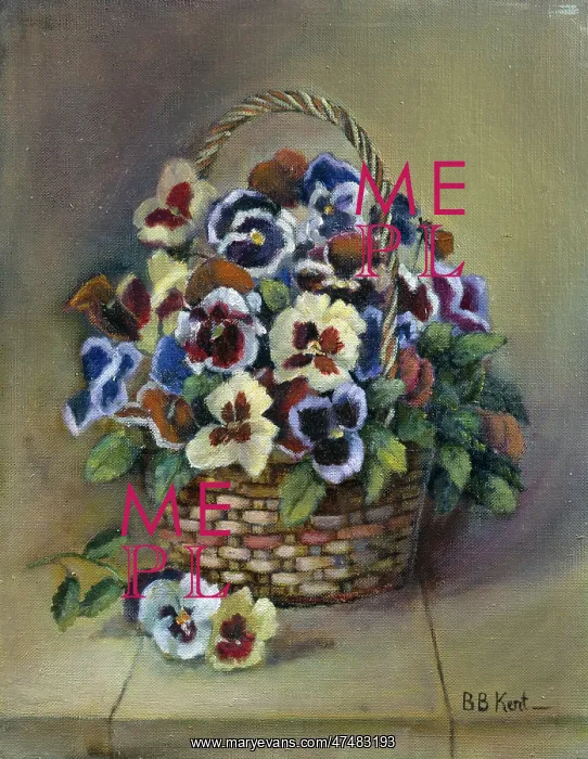  : ulti Coloured Pansies in a Basket