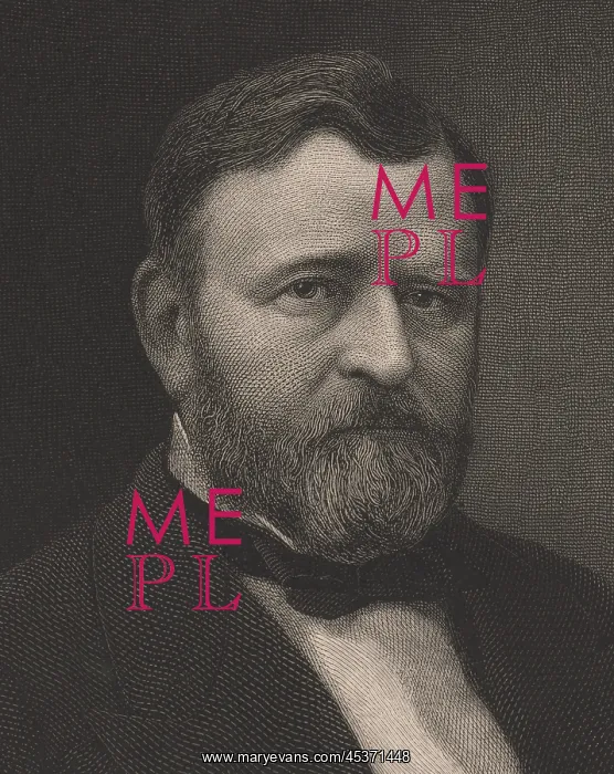 : Ulysses S. Grant, in detail of engraving by : Ulysses S. Grant, in detail of engraving by