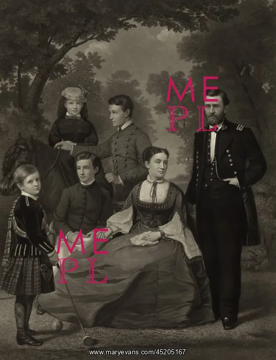 : Ulysses S. Grant with his family when he ? : Ulysses S. Grant with his family when he ?