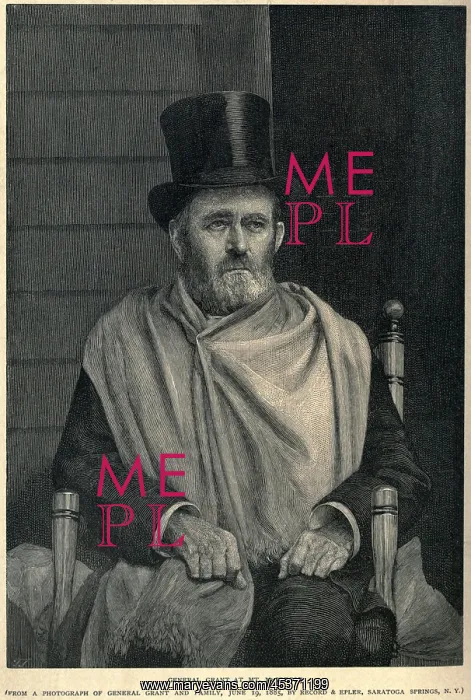 : Ulysses S. Grant, wearing a scarf under which : Ulysses S. Grant, wearing a scarf under which