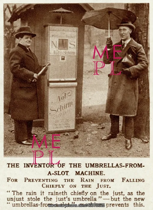 : Umbrellas bought from a-slot machine 1929 : Umbrellas bought from a-slot machine 1929