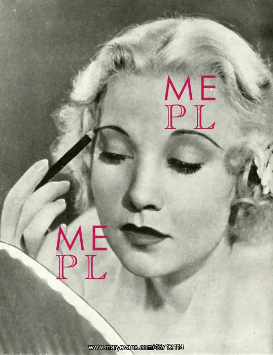 : Una Merkel, MGM star, applying Max Factor make up : Una Merkel, MGM star, applying Max Factor make up