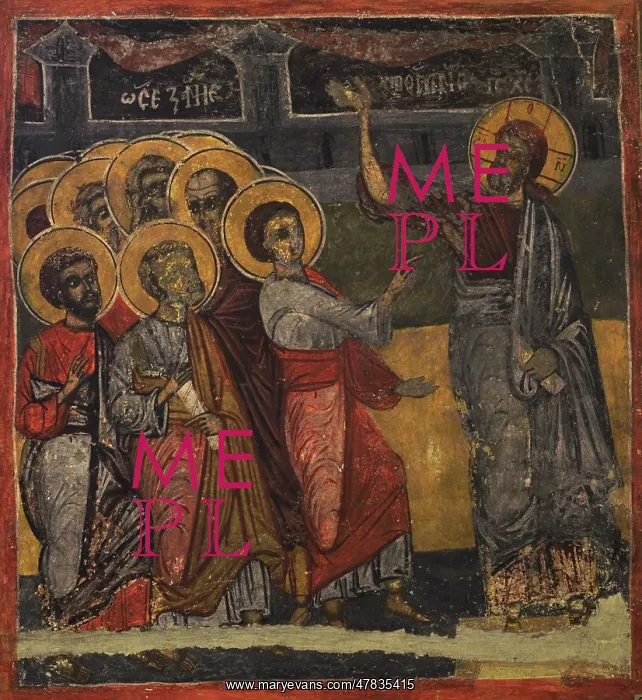 : The unbelief of St. Thomas the Apostle. Mural : The unbelief of St. Thomas the Apostle. Mural