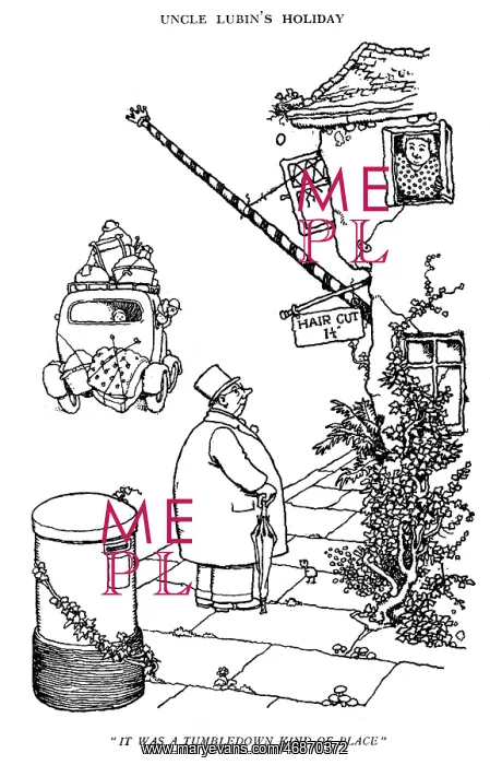 : Uncle Lubin, illustration by William Heath Robinson : Uncle Lubin, illustration by William Heath Robinson