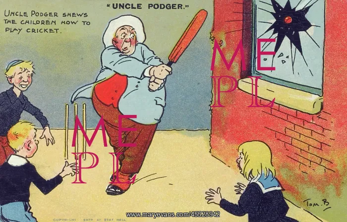 : Uncle Podger playing cricket : Uncle Podger playing cricket