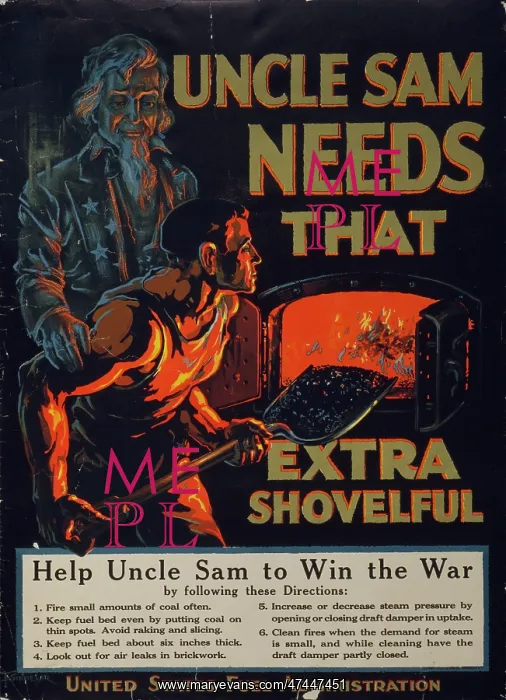 : Uncle Sam needs that extra shovelful : Uncle Sam needs that extra shovelful