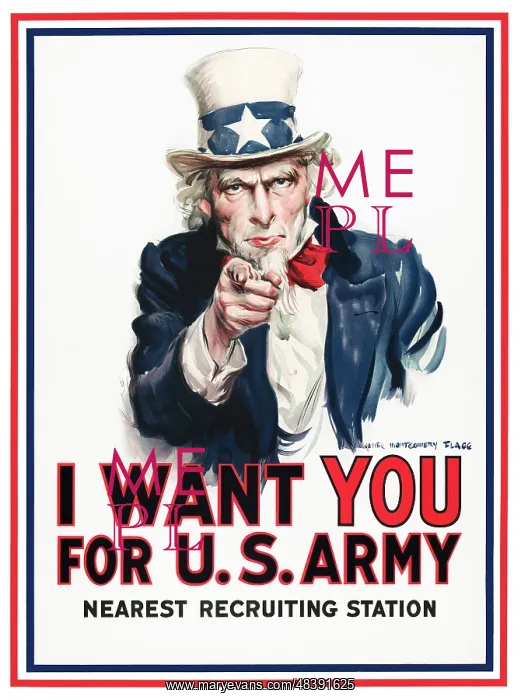: Uncle Sam vintage war poster : Uncle Sam vintage war poster