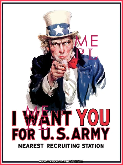  : Uncle Sam vintage war poster