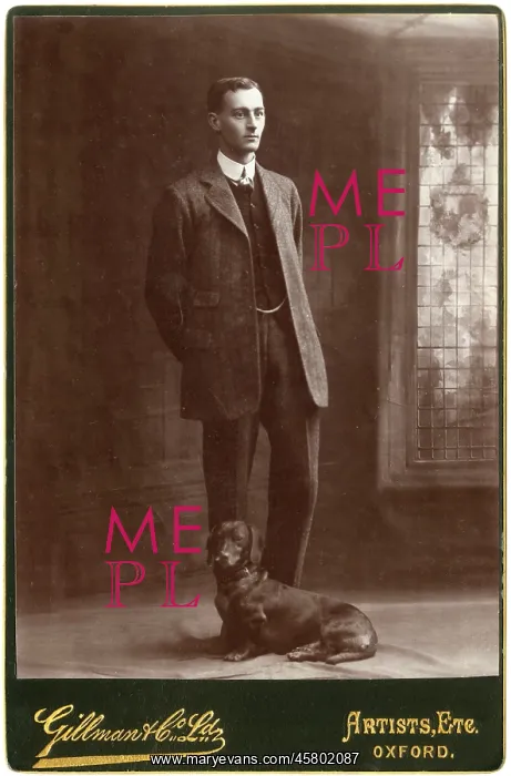 : Uncle Tony, with his dachshund Solon - Oxford : Uncle Tony, with his dachshund Solon - Oxford