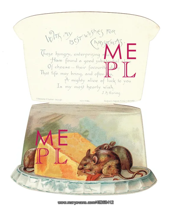 : Uncovered cheese dish on a cutout Christmas card : Uncovered cheese dish on a cutout Christmas card