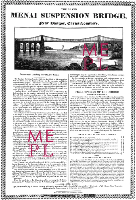 : Undated broadsheet on Thomas Telford's suspension : Undated broadsheet on Thomas Telford's suspension