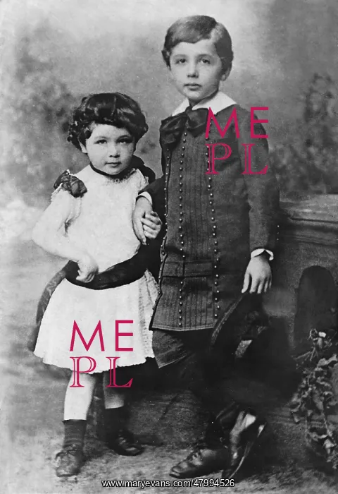 : Undated childhood portrait of Albert Einstein and : Undated childhood portrait of Albert Einstein and