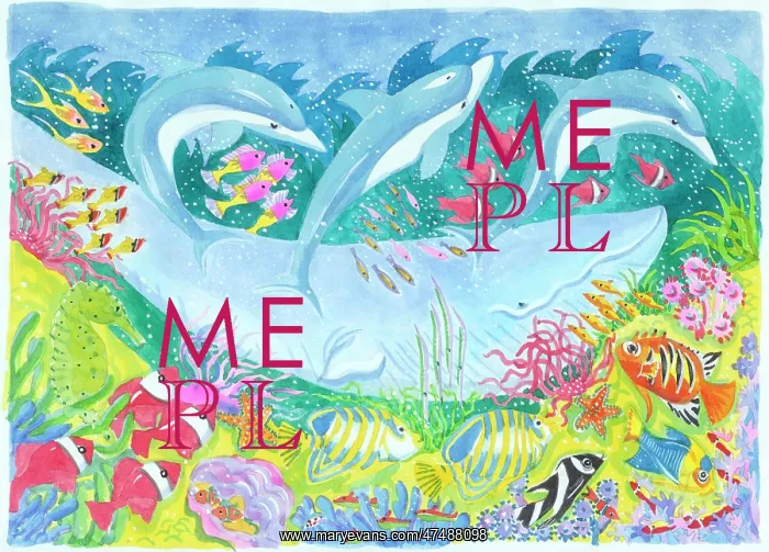 : Underwater Scene with Whale etc : Underwater Scene with Whale etc
