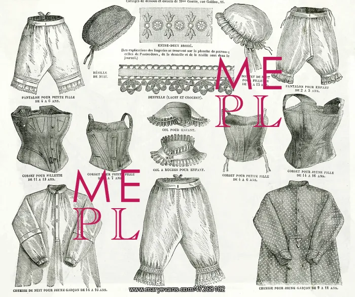 : Underwear for Children 1875 : Underwear for Children 1875