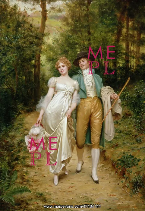 : Une Promenade – a young couple walking : Une Promenade – a young couple walking