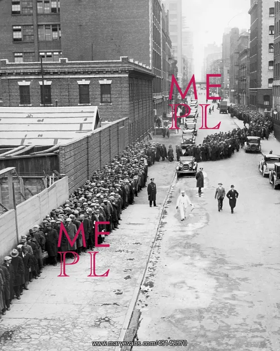 : Unemployed queue for a job, 1932 : Unemployed queue for a job, 1932