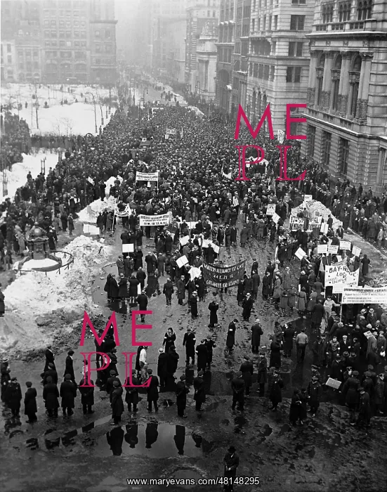 : Unemployment demonstration during the Great Depression, 1936 : Unemployment demonstration during the Great Depression, 1936