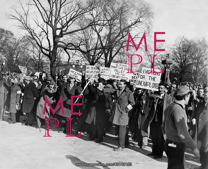  : Unemployment demonstration during the Great Depression in fr