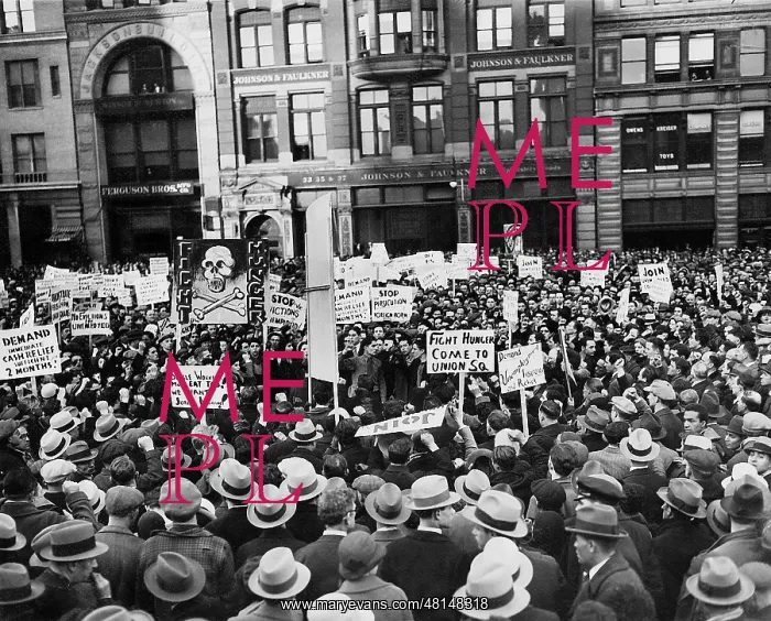 : Unemployment demonstration during the Great Depression at th : Unemployment demonstration during the Great Depression at th