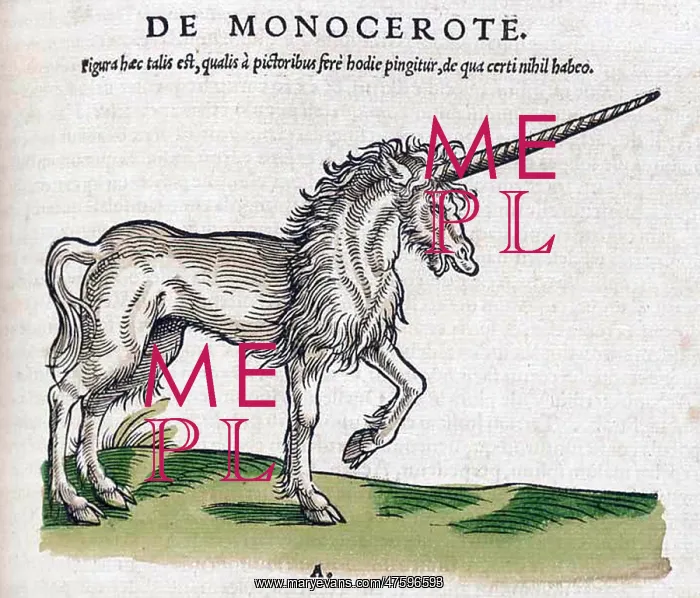 : Unicorn. Historical illustration of a Unicorn : Unicorn. Historical illustration of a Unicorn