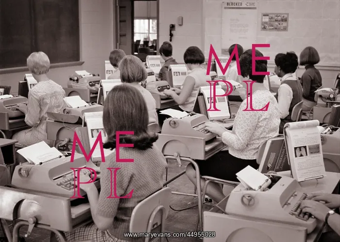 : Unidentified Women Students in Typing Class Sitting : Unidentified Women Students in Typing Class Sitting