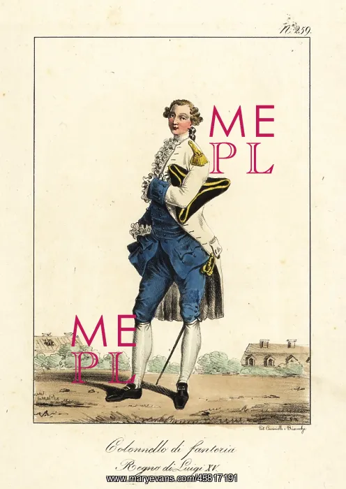 : Uniform of a colonel of the French Infantry, mid-18th : Uniform of a colonel of the French Infantry, mid-18th