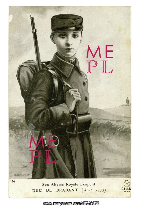 : Uniformed figure of the young Leopold, Duc de Brabant : Uniformed figure of the young Leopold, Duc de Brabant