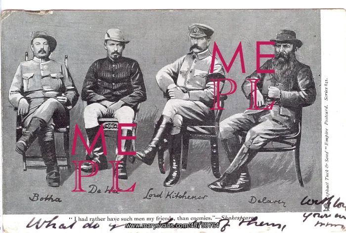 : Four uniformed seated personalities of the Boer War : Four uniformed seated personalities of the Boer War