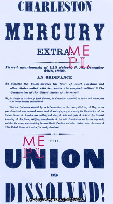 : The Union Is Dissolved, 1860 Broadside : The Union Is Dissolved, 1860 Broadside