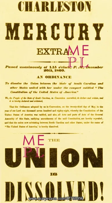 : The Union Is Dissolved, 1860 Broadside : The Union Is Dissolved, 1860 Broadside