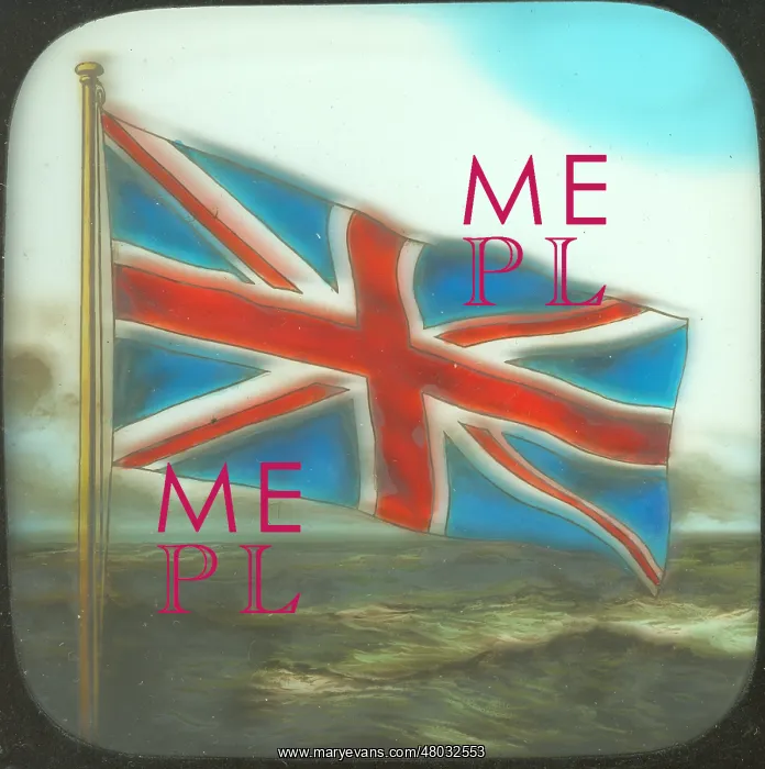 : Union flag with sea in background : Union flag with sea in background