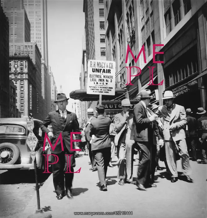 : Union men picketing Macy's department store. ? : Union men picketing Macy's department store. ?