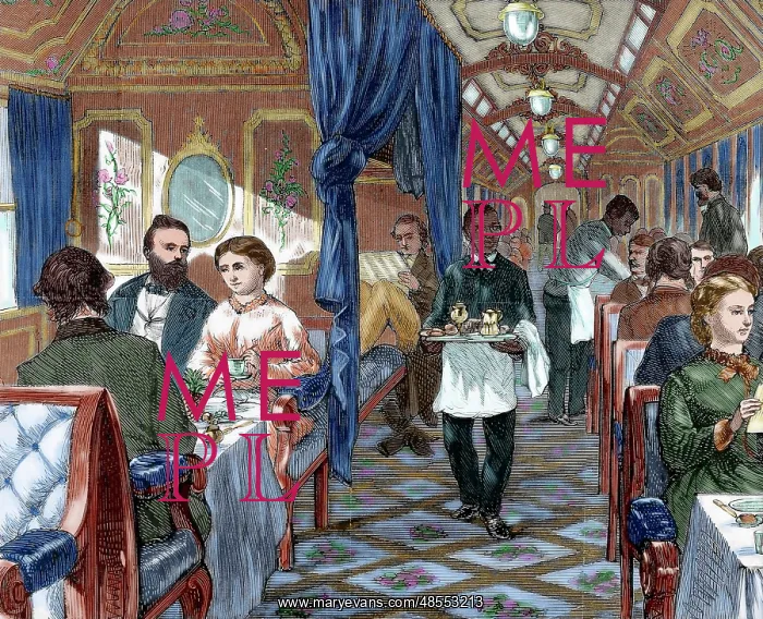 : Union Pacific Company. First-class dining car. USA : Union Pacific Company. First-class dining car. USA