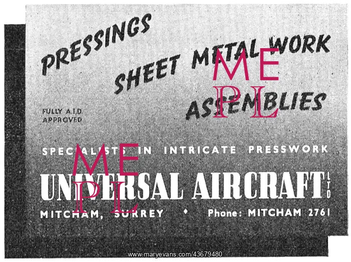 : Universal Aircraft Pressings & Sheet Metal Work : Universal Aircraft Pressings & Sheet Metal Work