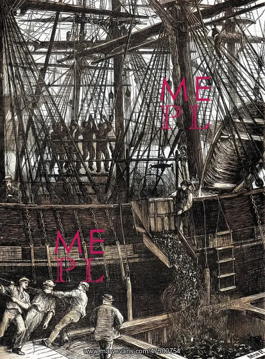 : Unloading coal at the London docks 1871 : Unloading coal at the London docks 1871