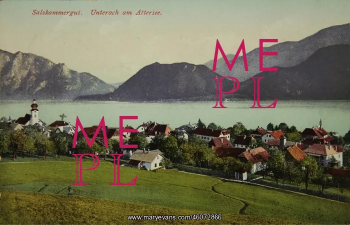 : Unterach at the Lake Attersee. View from top on the : Unterach at the Lake Attersee. View from top on the
