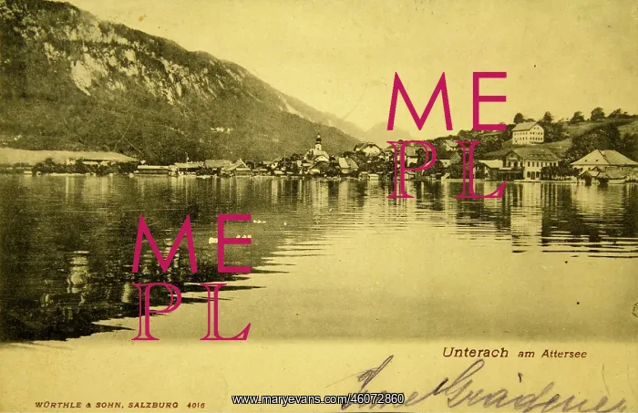 : Unterach at the Lake Attersee. View over the lake to : Unterach at the Lake Attersee. View over the lake to