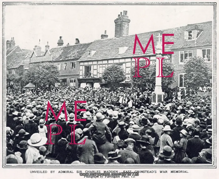 : Unveiling East Grinstead War Memorial 1922 : Unveiling East Grinstead War Memorial 1922
