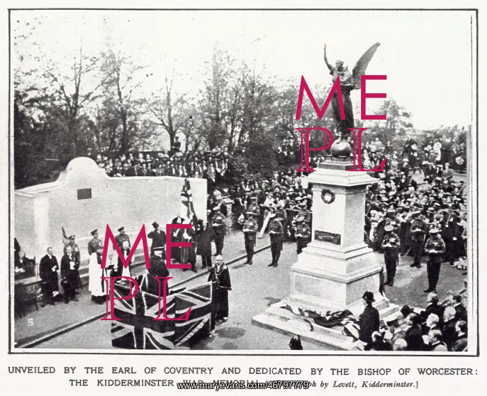 : Unveiling of Kidderminster War Memorial 1922 : Unveiling of Kidderminster War Memorial 1922