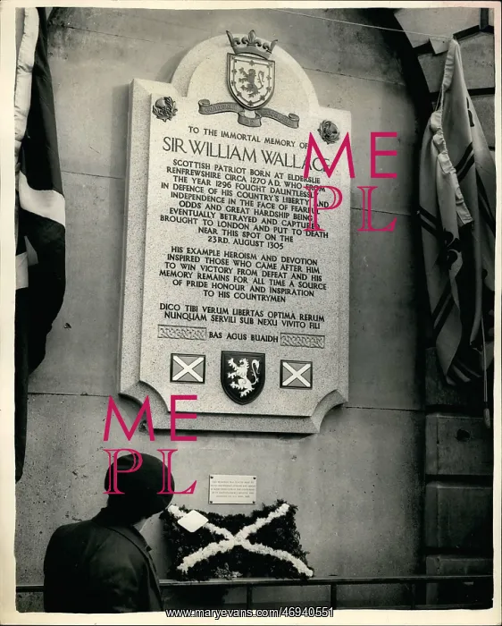 : Unveiling of memorial tablet to Sir William Wallace, London : Unveiling of memorial tablet to Sir William Wallace, London