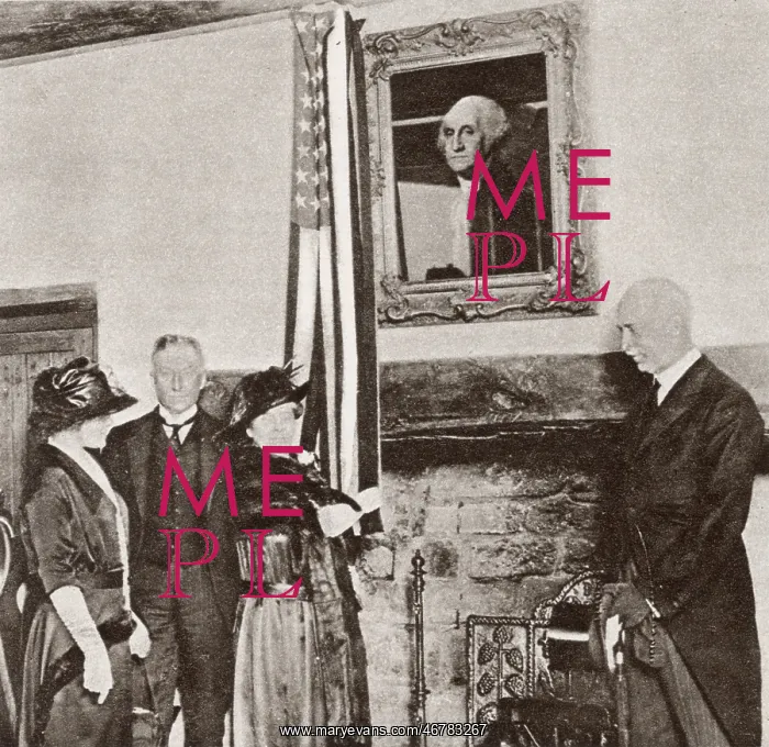 : Unveiling of portrait of George Washington, Sulgrave Manor : Unveiling of portrait of George Washington, Sulgrave Manor