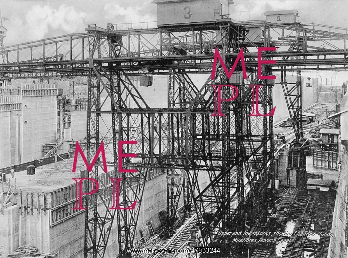  : Upper and lower locks, showing chamber cranes